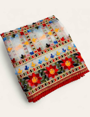 DHARMEE Net Embroidered Women Dupatta