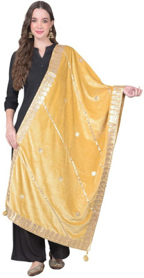 A R SILK DUPATTA HUB Velvet Self Design Women Dupatta