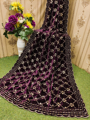 Samrthyafashion Velvet Embroidered Women Dupatta
