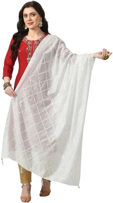 A R SILK DUPATTA HUB Poly Chanderi Self Design Women Dupatta