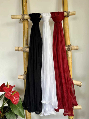 Nakoda Creation Cotton Blend Solid Women Dupatta
