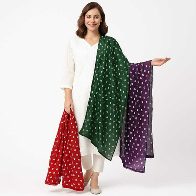 umang traders Crepe Chiffon Polka Print Women Dupatta
