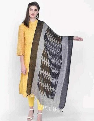 DD Handloom Cotton Blend Self Design Women Dupatta