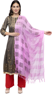 Johar Kamal Cotton Blend Checkered Women Dupatta