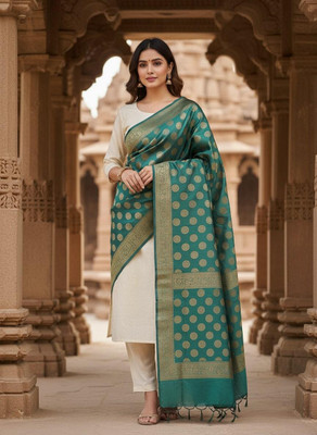 Urban Kanya Silk Blend Floral Print Women Dupatta