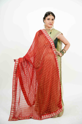 Avilhara Poly Georgette Embroidered Women Dupatta