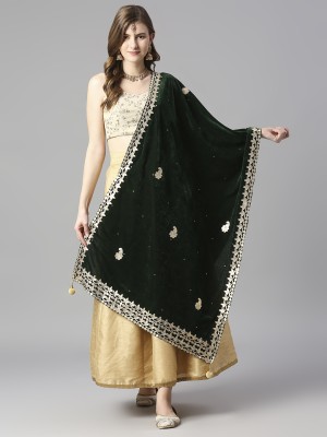 DUPATTA BAZAAR Velvet Embroidered Women Dupatta