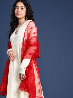 Taavi Silk Blend Self Design Women Dupatta
