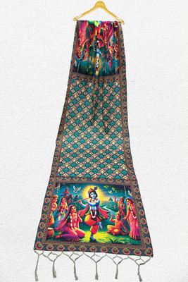 Bloviate Silk Blend Printed, Applique Women Dupatta