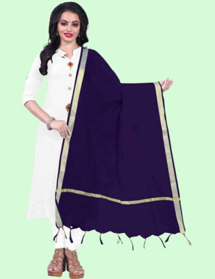 Draxstarrs Cotton Silk Solid Women Dupatta