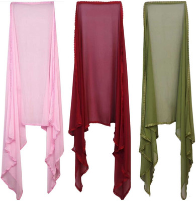 matching mart Chiffon Solid Women Dupatta