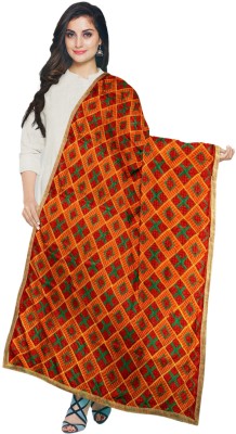 Kaps Phulkari Chiffon Embroidered, Floral Print Women Dupatta