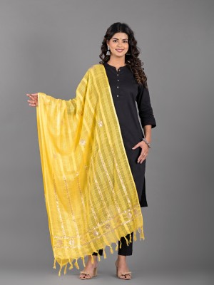 Apratim Cotton Blend Embellished Women Dupatta