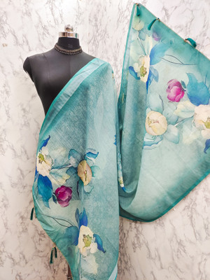 krishnafeb Linen Blend Printed Women Dupatta