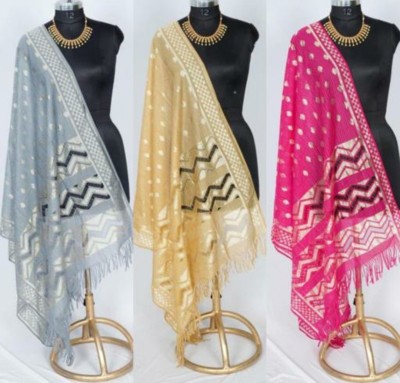 Vragi Silk Blend Woven Women Dupatta