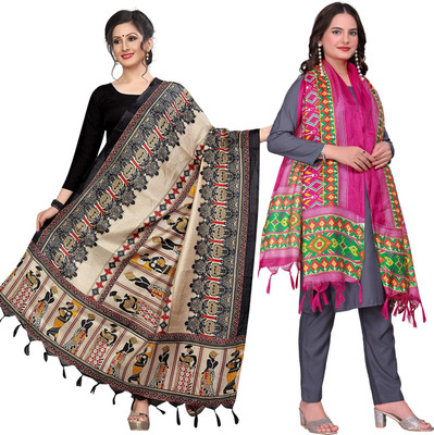 Kemza Cotton Silk Printed Women Dupatta