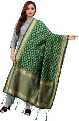 KriFab Collection Cotton Silk Self Design Women Dupatta