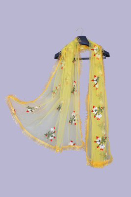 EVERLY Net Embroidered Women Dupatta