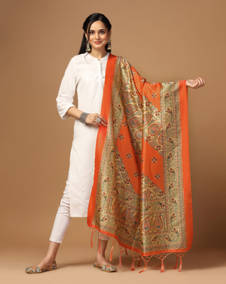 KAHIRAA WHOLETEX Pure Silk Printed Women Dupatta