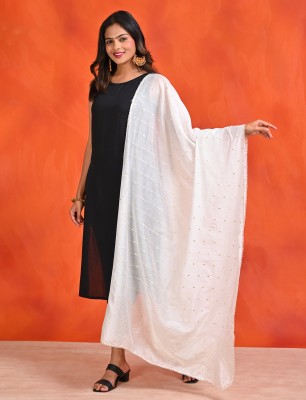 Hella Fashions Poly Chanderi Striped Women Dupatta