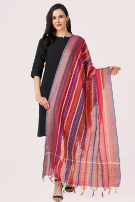 LIVVIE Cotton Silk Striped Women Dupatta