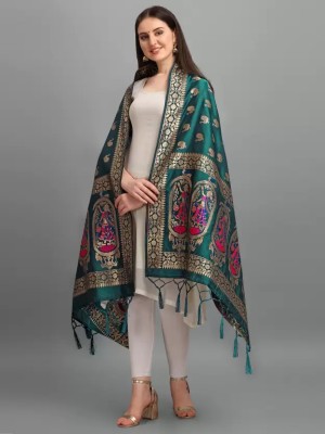 NILHARI Silk Blend Geometric Print Women Dupatta