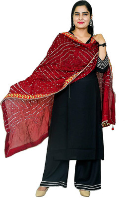 Gopveer Art Silk Polka Print Women Dupatta