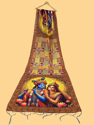 Bloviate Silk Blend Printed, Applique Women Dupatta