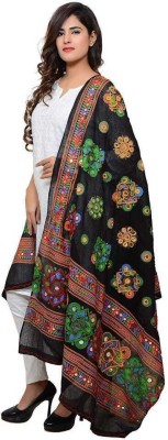 TMT HUB Cotton Blend Self Design, Solid Women Dupatta