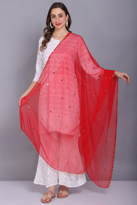 AXOLOTL Chiffon Self Design Women Dupatta