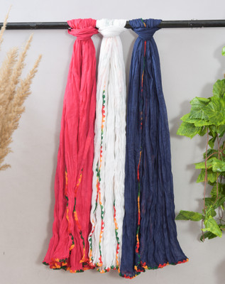 Nakoda Creation Pure Cotton Solid Women Dupatta