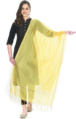 A R SILK HANDLOOM Poly Chanderi Self Design Women Dupatta