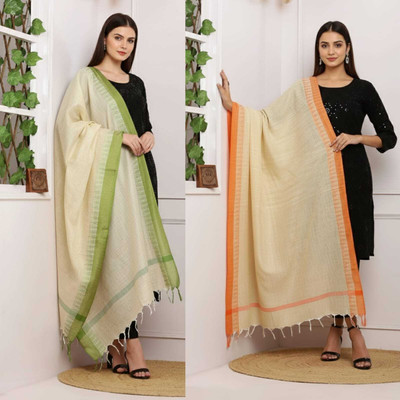 Hut Khadi Cotton Solid Women Dupatta