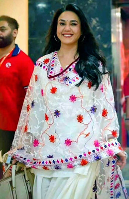 DHARMEE Net Embroidered Women Dupatta