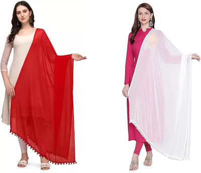 GURUSOAMI Chiffon Solid Women Dupatta