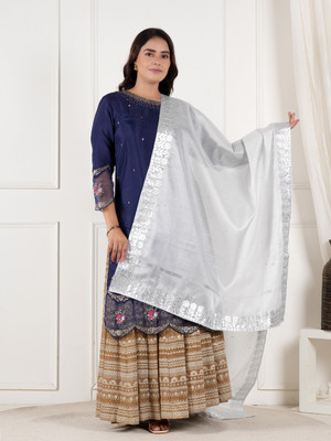 A R SILK DUPATTA HUB Art Silk Embroidered Women Dupatta