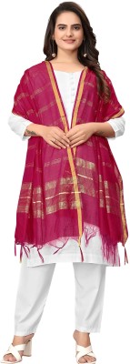 Kemza Poly Chanderi Striped Women Dupatta