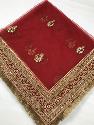 VINI THE CULTURE Net Embroidered Women Dupatta