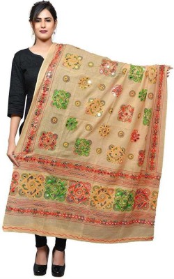 TMT HUB Cotton Blend Self Design, Solid Women Dupatta