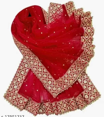 sky cloud Net Embellished Women Dupatta