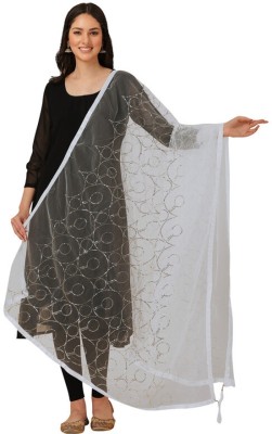 Bansi Ecom Net Embroidered Women Dupatta