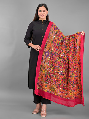 Apratim Cotton Blend Floral Print Women Dupatta