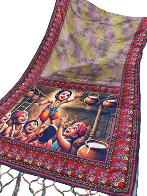 Bloviate Silk Blend Printed Women Dupatta