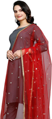 Sekmany Net Embroidered Women Dupatta