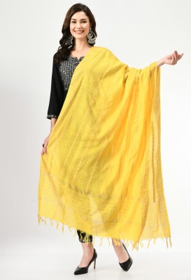 A R SILK DUPATTA HUB Pure Cotton Striped Women Dupatta