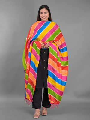 Apratim Silk Blend Striped Women Dupatta