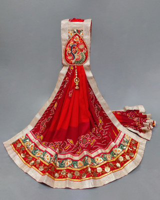 Ranisatiya Creation Poly Georgette Embroidered, Printed Women Dupatta