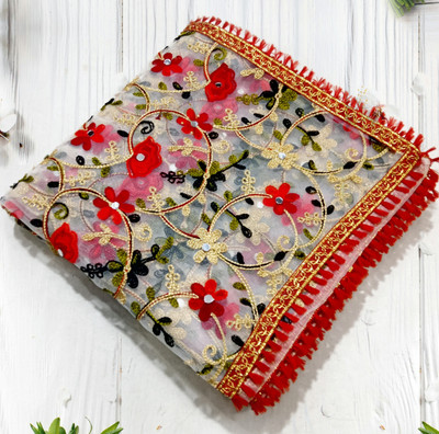 DHARMEE Net Embroidered Women Dupatta