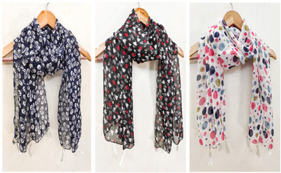 URGEN Georgette Floral Print Women Dupatta