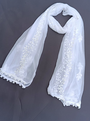 NORTH FASHION Chiffon Embroidered, Applique Women Dupatta